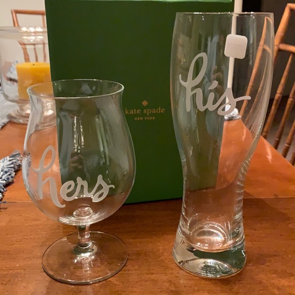 kate spade Dining Kate Spade His Hers Glasses Poshmark